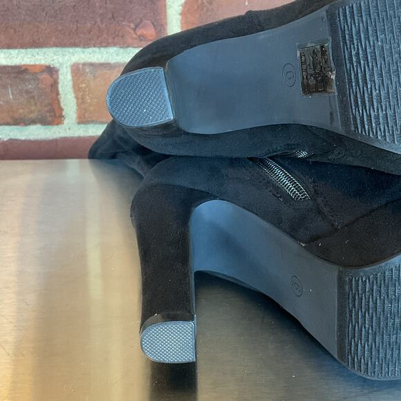 NEW Dream Pairs Women’s Highplat Over the Knee Platform Boots Black Size 6 - Picture 9 of 10